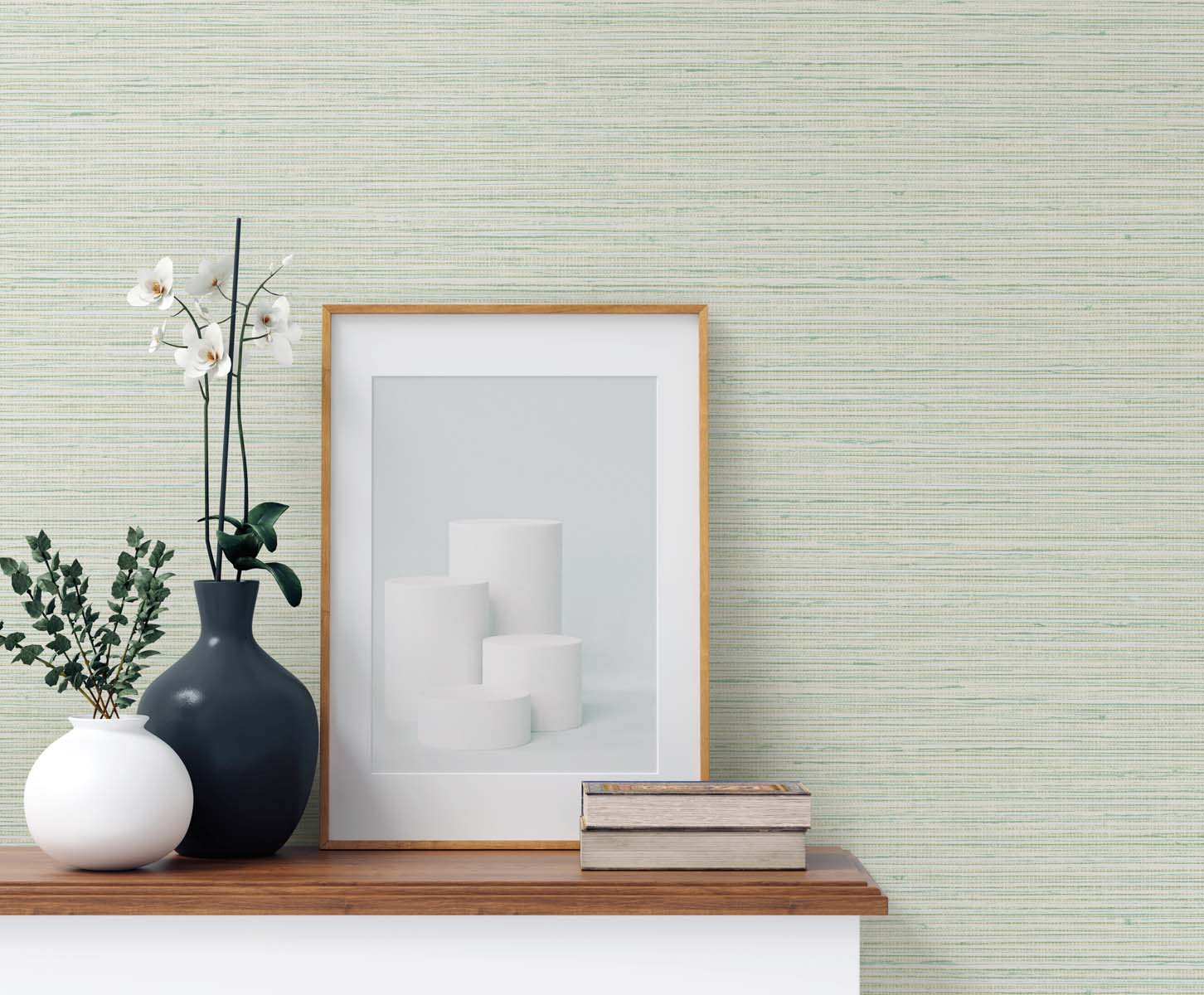 Seabrook Designs Edmond Faux Sisal Ripe Avocado Wallpaper Sample TG60346
