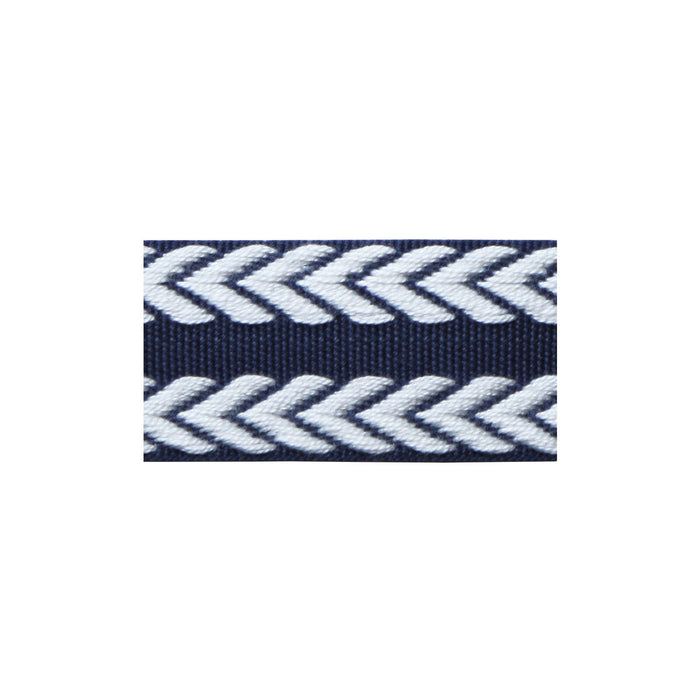Lee Jofa Chevron Braid Navy & White Trim Sample TL10182.501.0