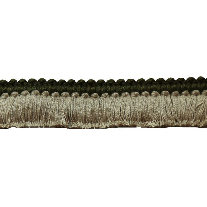 Lee Jofa Cut Ruche Two Green & Flax Trim Sample TL10184.316.0
