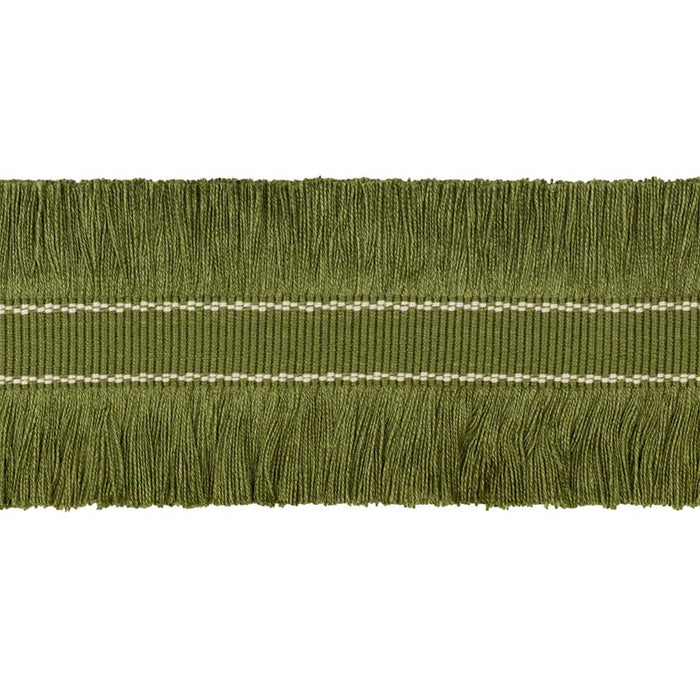 Lee Jofa Cut Ruche Fringe Olive Green Trim Sample TL10190.3.0