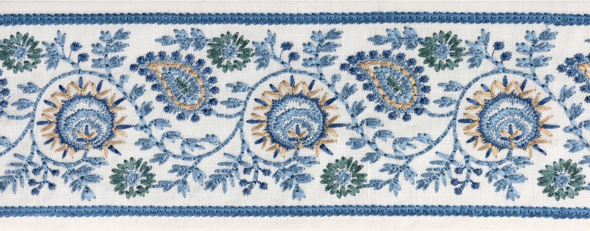 Lee Jofa Bremhill Emb Tape Blue Trim Sample TL10193.516.0