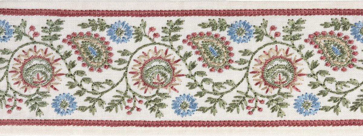 Lee Jofa Bremhill Emb Tape Rose Trim Sample TL10193.73.0