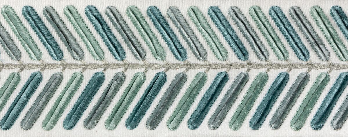Lee Jofa Wingfield Emb Tape Teal Trim Sample TL10194.1313.0