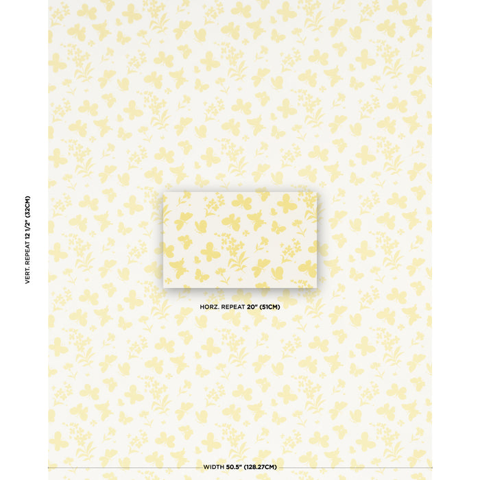Schumacher Butterflies Buttercup Fabric Sample TL400000