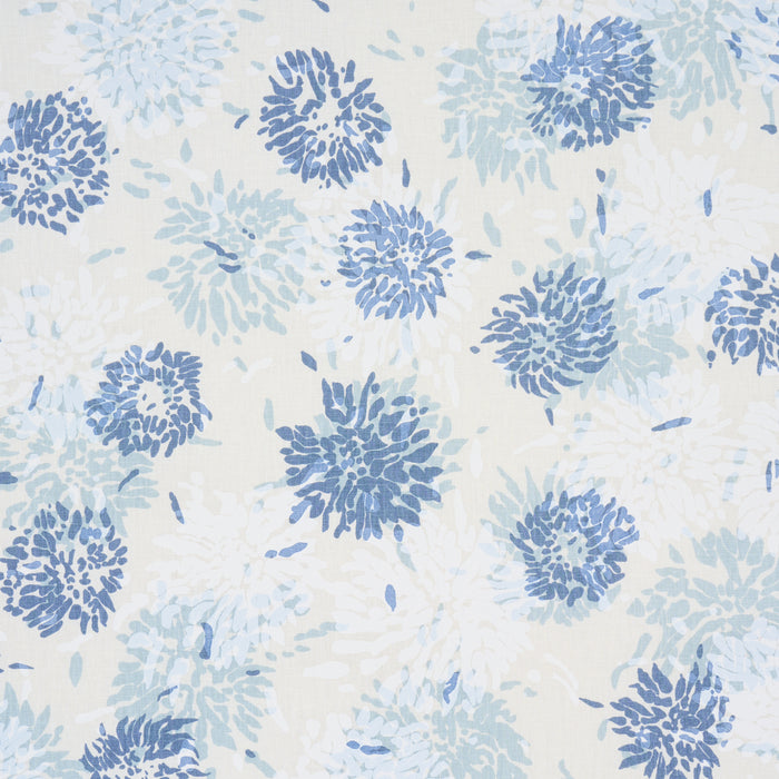 Schumacher Chrysanthemum By Tillett Blues Fabric TL400013