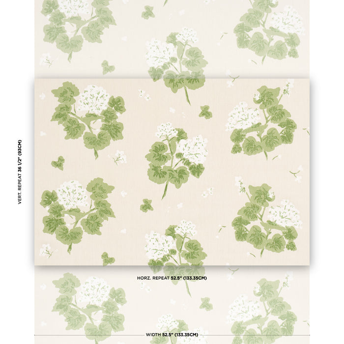Schumacher Geranium White On Natural Fabric TL400020