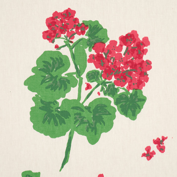 Schumacher Geranium Red On Natural Fabric TL400021