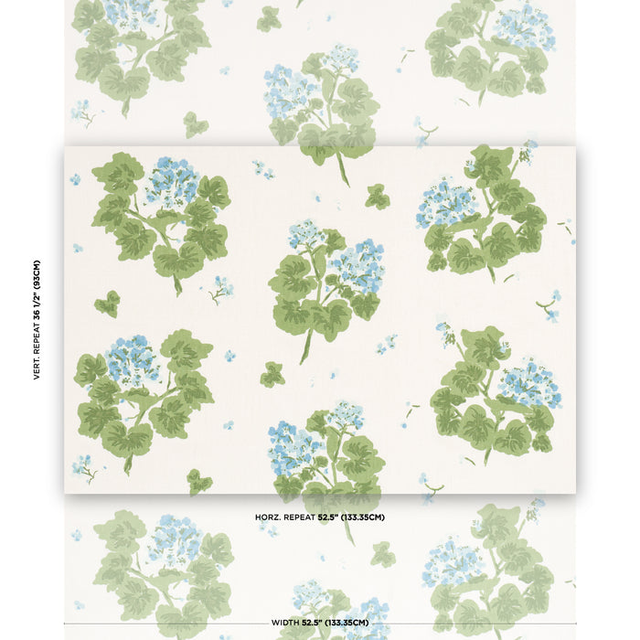 Schumacher Geranium Sky Fabric Sample TL400023