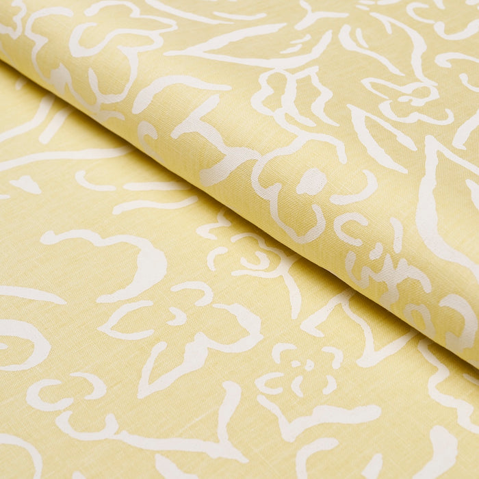 Schumacher Matisse White On Yellow Fabric TL400051