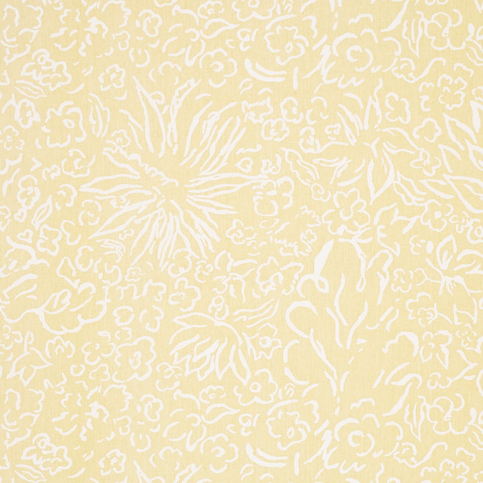 Schumacher Matisse White On Yellow Fabric TL400051