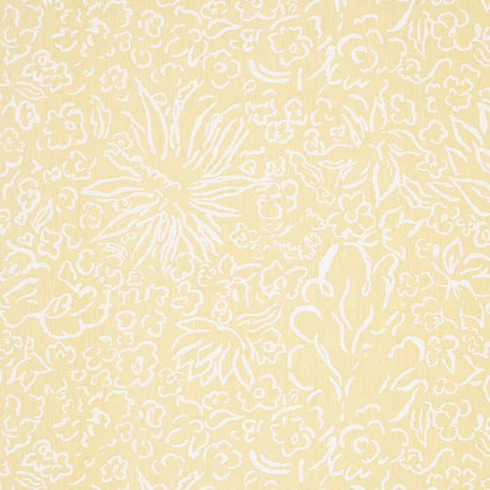 Schumacher Matisse White On Yellow Fabric Sample TL400051