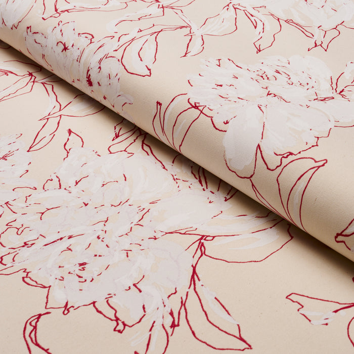 Schumacher Peony Silhouette Red Fabric Sample TL400060