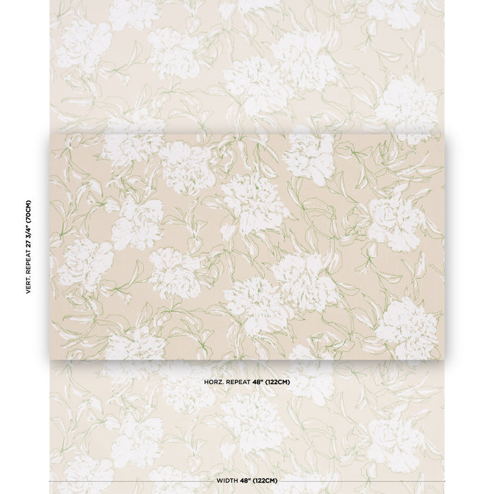 Schumacher Peony Silhouette Leaf Fabric TL400061