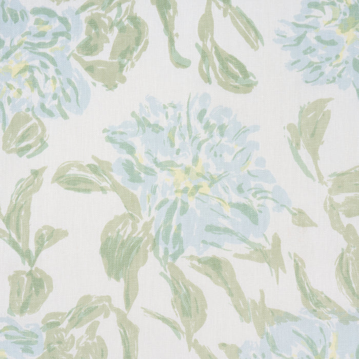Schumacher Peony Green & Soft Blue Fabric TL400070