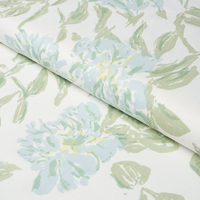 Schumacher Peony Green & Soft Blue Fabric Sample TL400070
