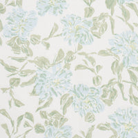 Schumacher Peony Green & Soft Blue Fabric TL400070