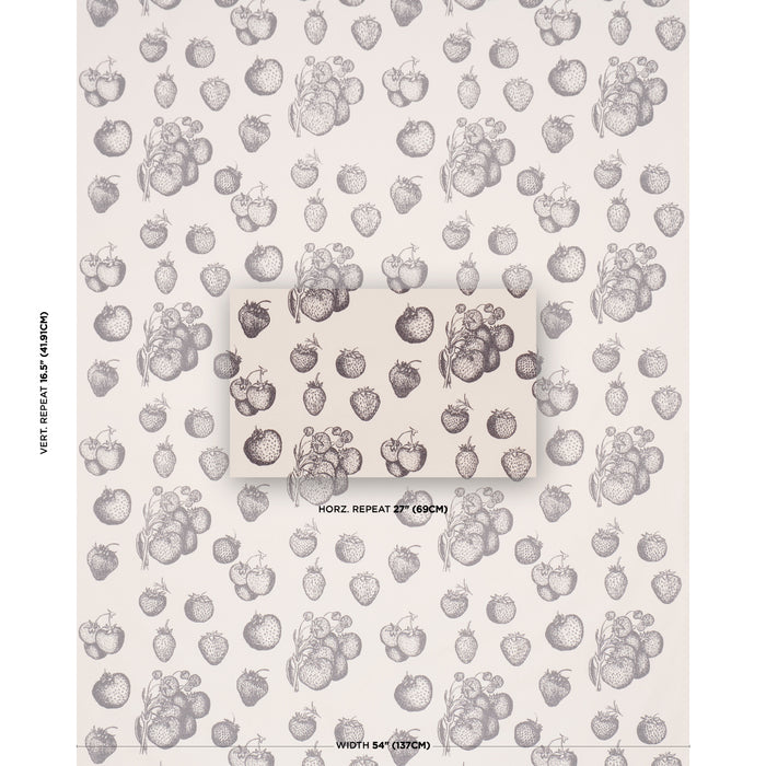 Schumacher Strawberry Fields Graphite Fabric TL400080