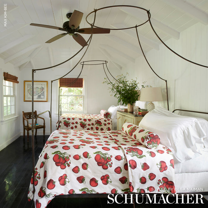Schumacher Strawberry Fields Red Fabric Sample TL400081