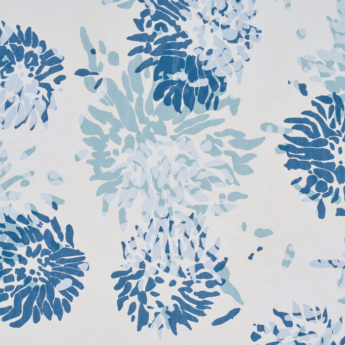 Schumacher Chrysanthemum By Tillett Blues Wallpaper Sample TL800001