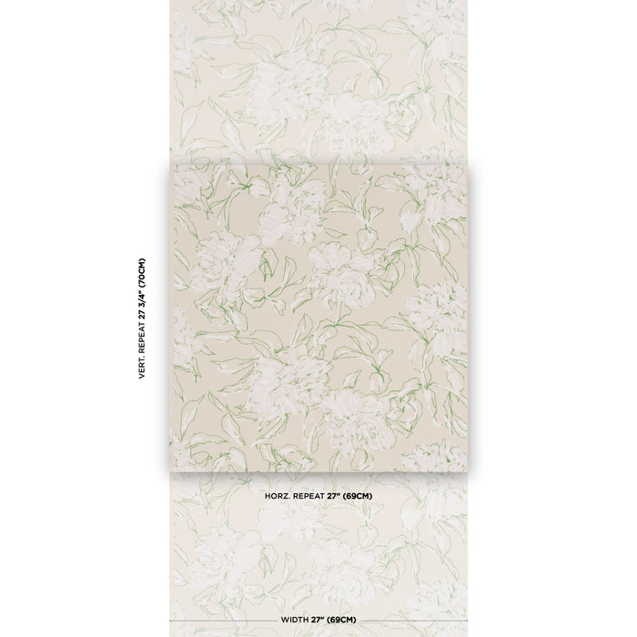 Schumacher Peony Silhouette Leaf Wallpaper Sample TL800010