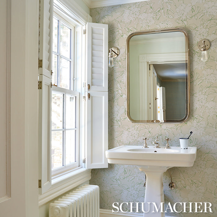 Schumacher Peony Silhouette Leaf Wallpaper Sample TL800010