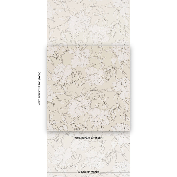 Schumacher Peony Silhouette Graphite Wallpaper TL800011