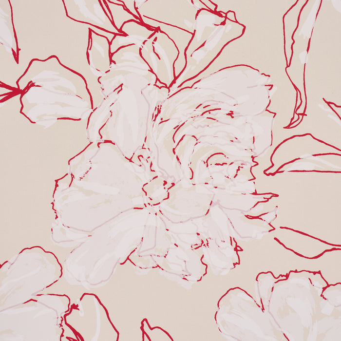 Schumacher Peony Silhouette Red Wallpaper TL800012