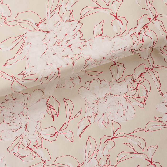 Schumacher Peony Silhouette Red Wallpaper TL800012