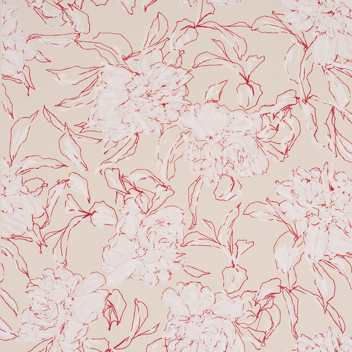 Schumacher Peony Silhouette Red Wallpaper Sample TL800012