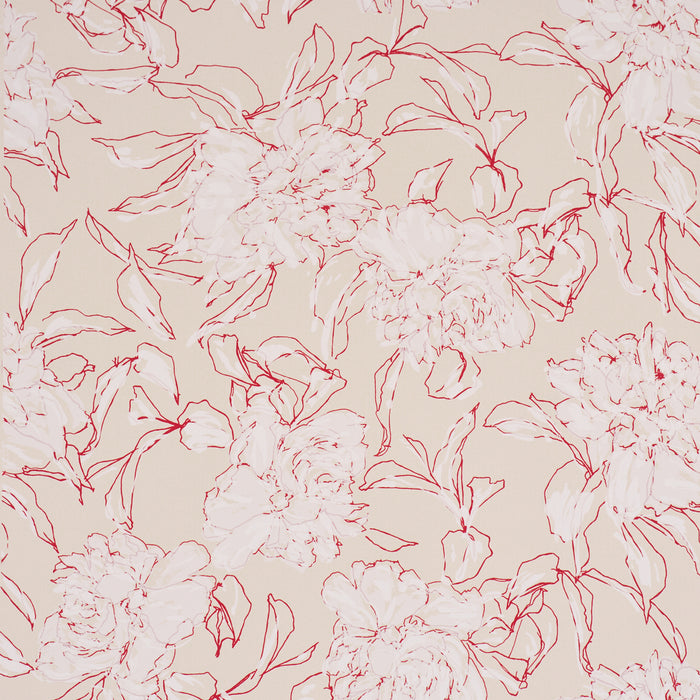 Schumacher Peony Silhouette Red Wallpaper TL800012