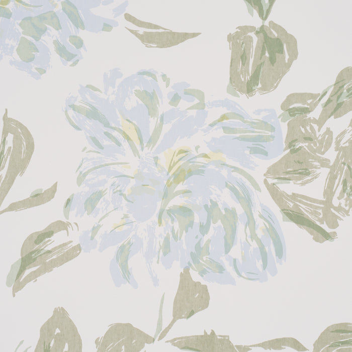 Schumacher Peony Green & Soft Blue Wallpaper Sample TL800020