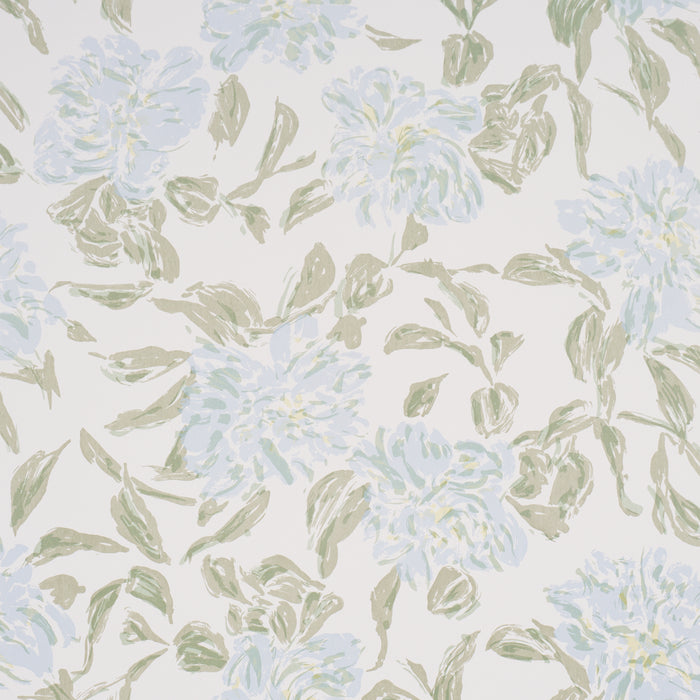 Schumacher Peony Green & Soft Blue Wallpaper Sample TL800020