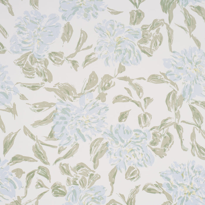 Schumacher Peony Green & Soft Blue Wallpaper Sample TL800020