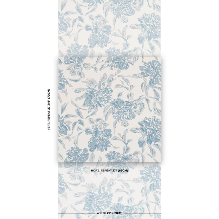 Schumacher Peony Chambray Wallpaper TL800021