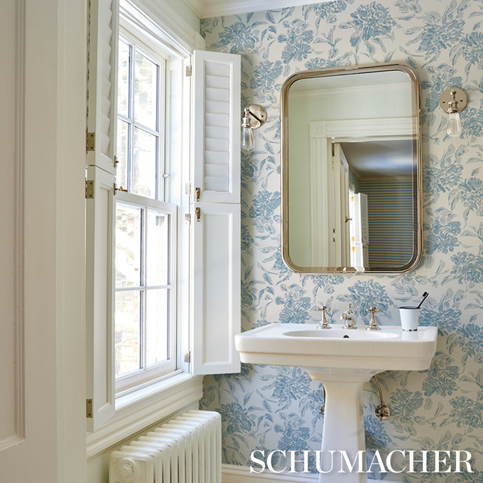 Schumacher Peony Chambray Wallpaper TL800021