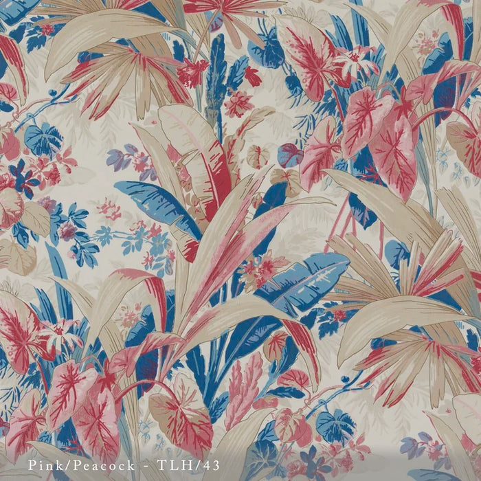 Lisa Fine Tallulah Pink/Peacock Fabric Sample TLH-43