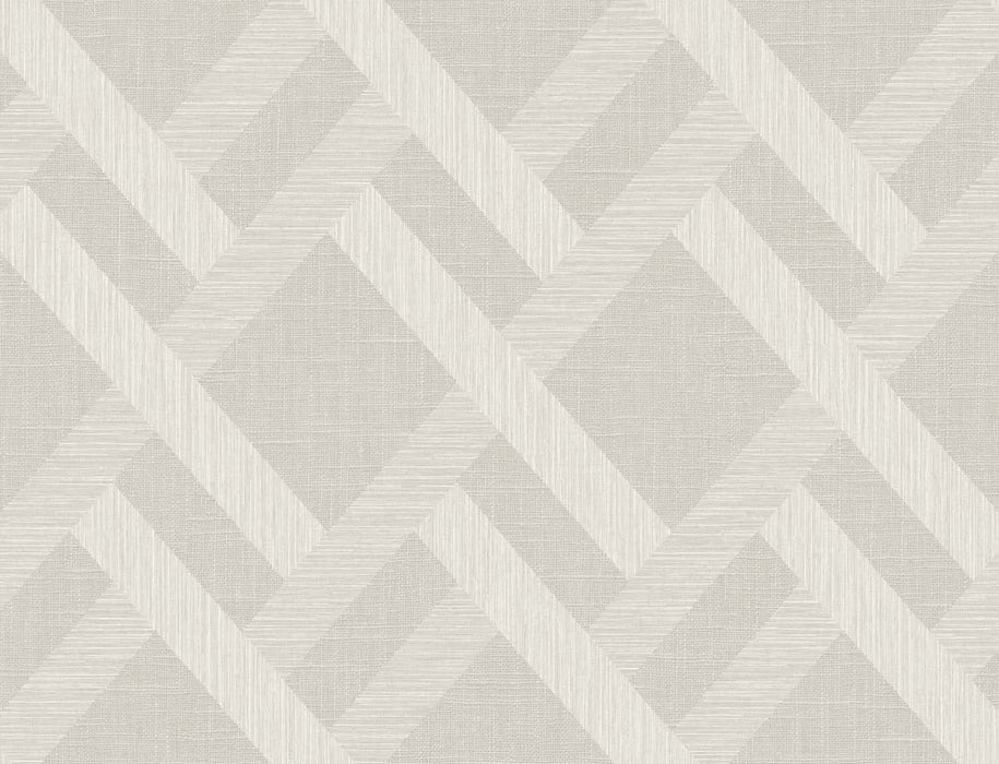 Seabrook Designs Linen Trellis Morning Fog Wallpaper Sample TS80805