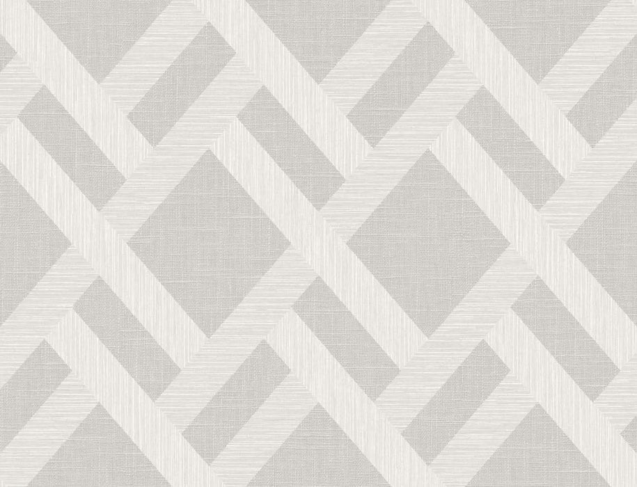 Seabrook Designs Linen Trellis Pavestone Wallpaper Sample TS80808