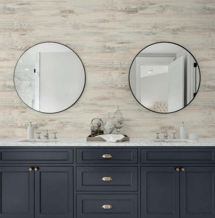 Seabrook Designs Silk Mistral Rust & Seaside Wallpaper Sample TS81706