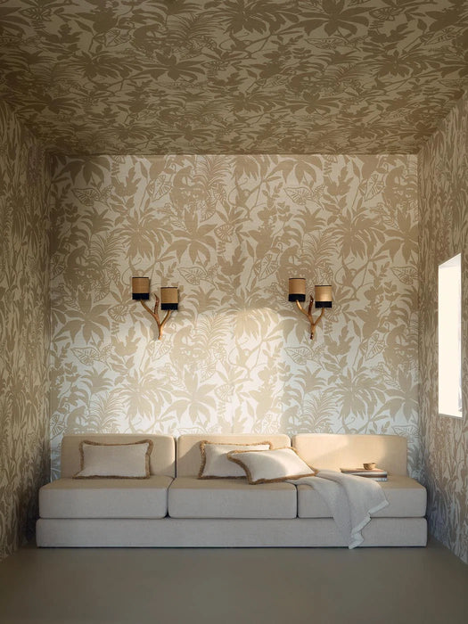 Pierre Frey Happy Monkey Argile Wallpaper Sample FP495004
