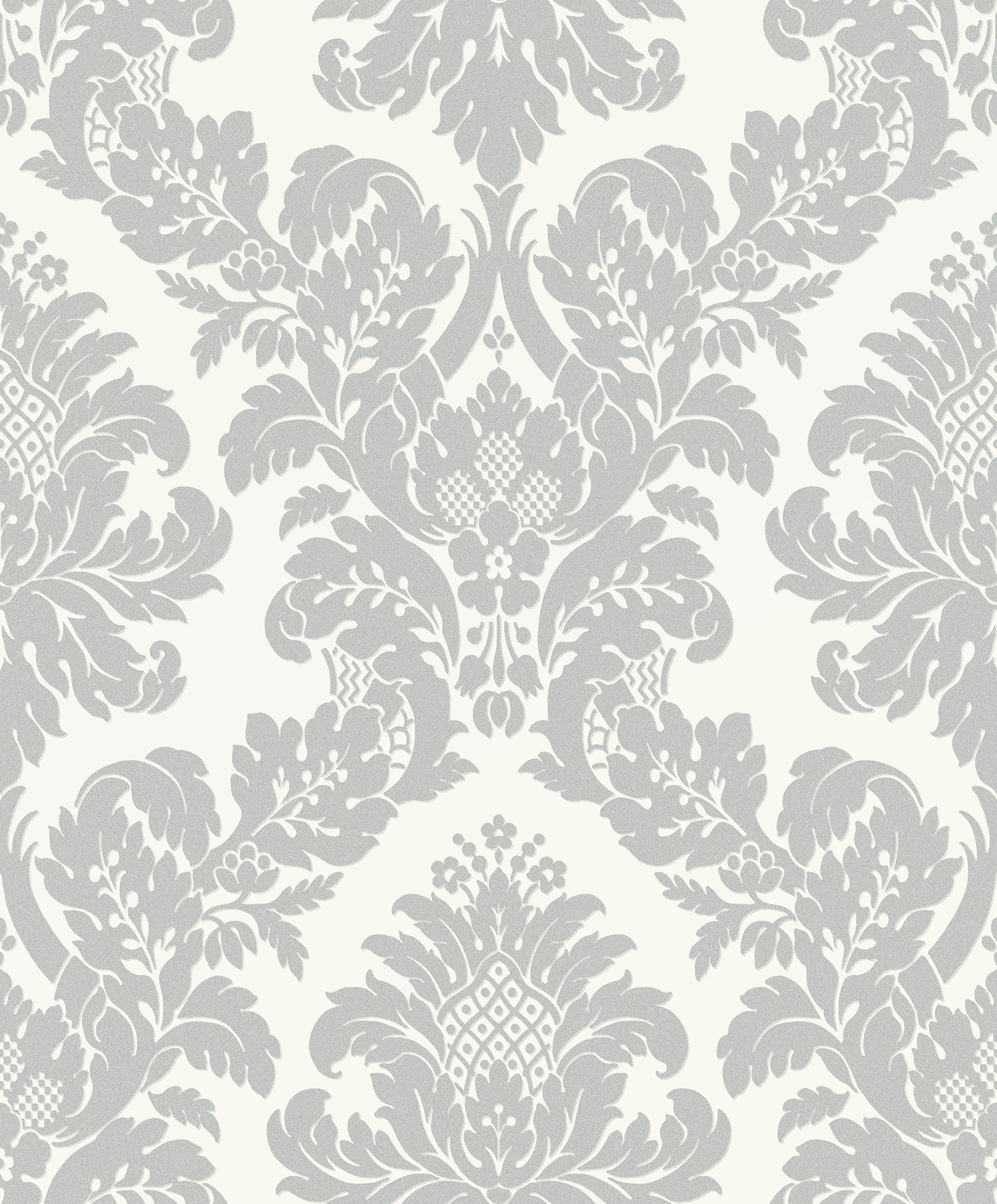 Seabrook Designs Classic Damask Silver Wallpaper UK10432