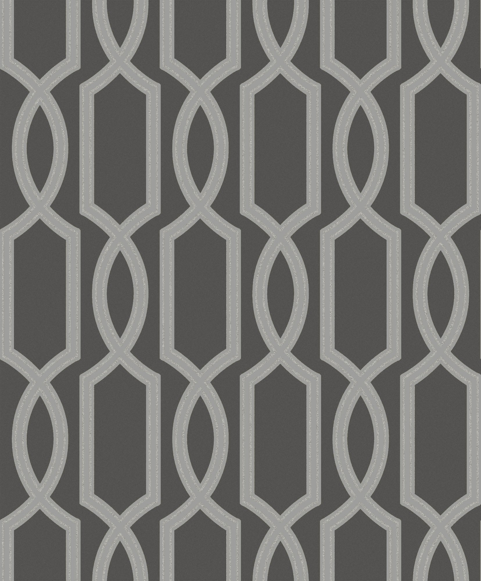 Seabrook Designs Bead Trellis Charcoal Wallpaper UK11705