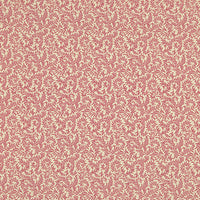 Braquenie Le Grand Corail Vermicule Assorti Rouge Fond Creme Fabric B081C001