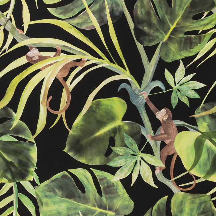 Clarke & Clarke Monkey Business Ebony Wallpaper Sample W0083/01.CAC.0