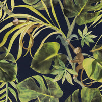 Clarke & Clarke Monkey Business Indigo Wallpaper W0083/03.CAC.0