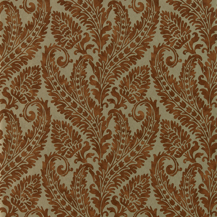 Clarke & Clarke Regale Russet Gilver Wp Wallpaper Sample W0161/04.CAC.0