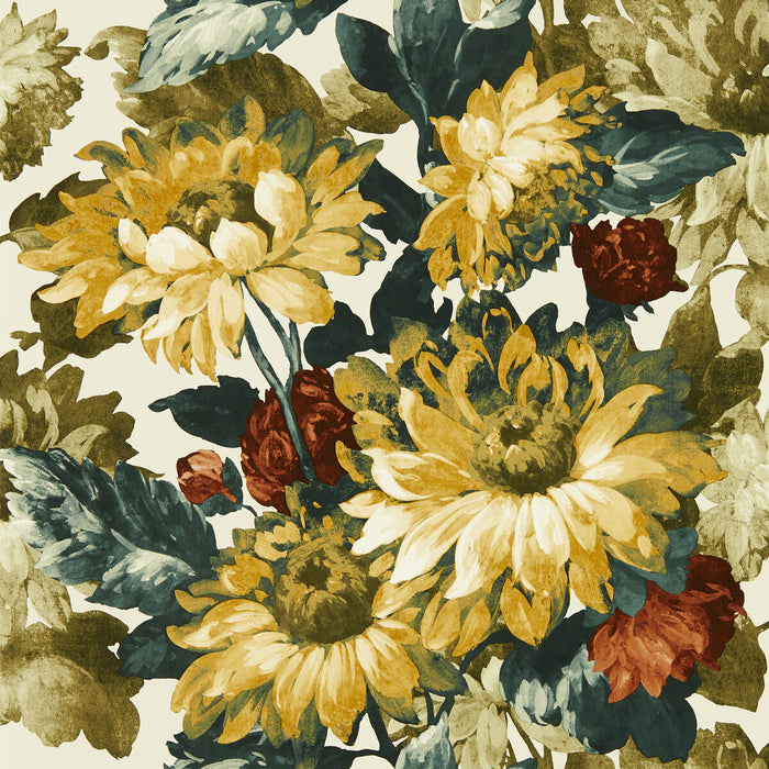 Clarke & Clarke Sunforest Olive Russet Wp Wallpaper Sample W0162/03.CAC.0