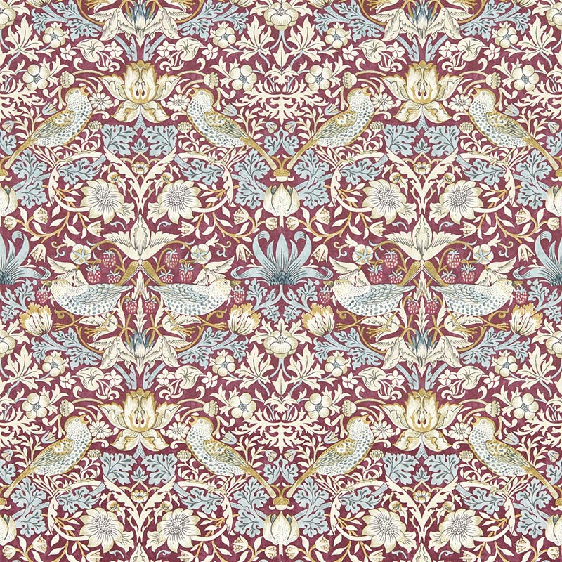 Clarke & Clarke Strawberry Thief Plum Wp Wallpaper Sample W0171/04.CAC.0