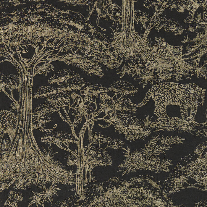 Clarke & Clarke Kisumu Noir/Luxe Wp Wallpaper Sample W0185/04.CAC.0