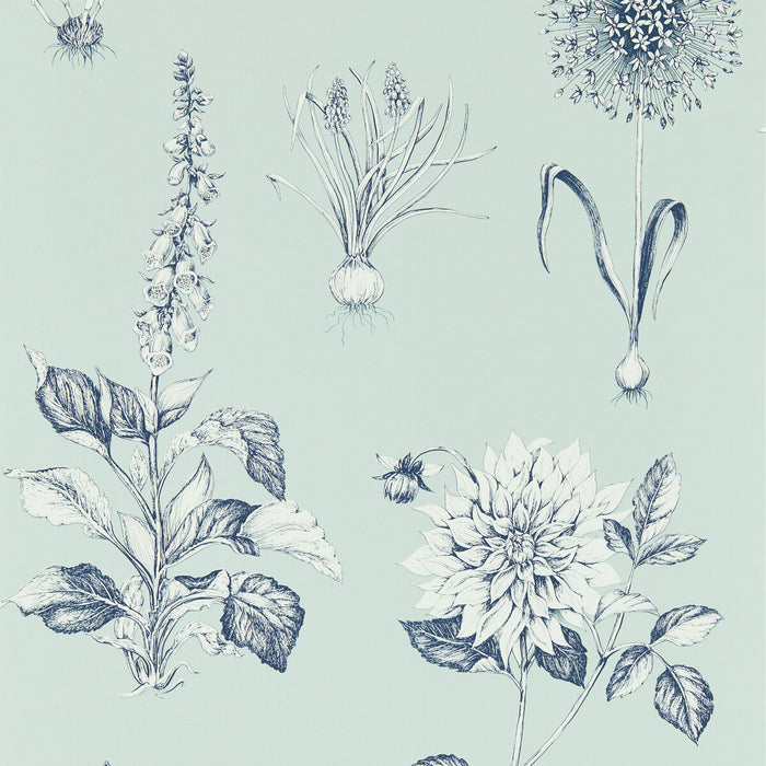 Clarke & Clarke Roseraie Seaglass Wp Wallpaper Sample W0197/04.CAC.0
